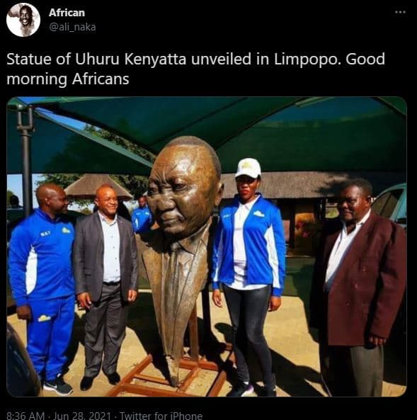African ali_naka statue of uhuru kenyatta unveiled in limpopo. good morning afri