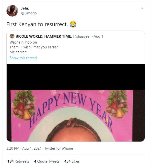 Jefa limorio _ first kenyan to resurrect cole world. hammer time shaayee aug wac