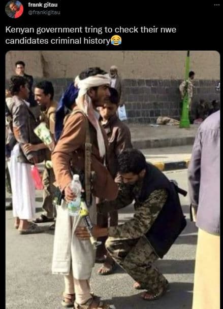 Frank gitau frankigitau kenyan government tring to check their nwe candidates cr