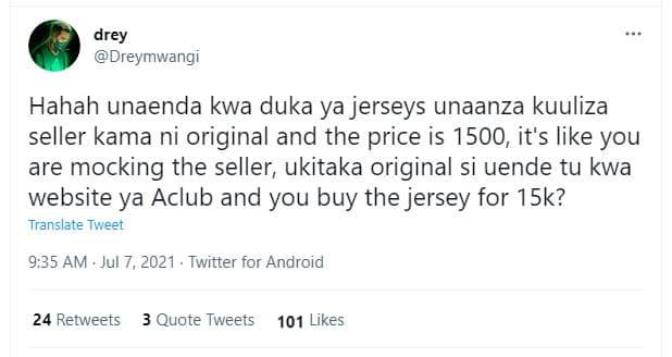 Drey dreymwangi hahah unaenda kwa duka ya jerseys unaanza kuuliza seller kama ni