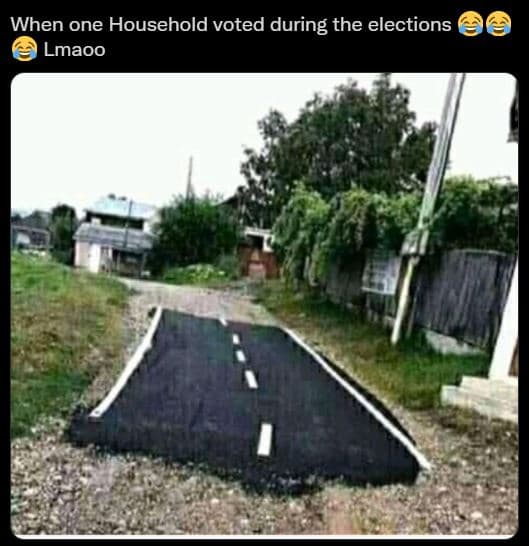 When one household voted during the elections lmaoo