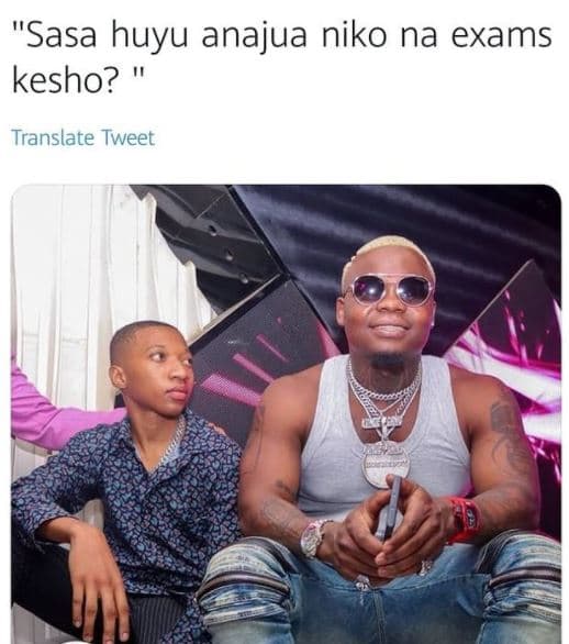Sasa huyu anajua niko na exams kesho? translate tweet