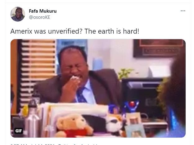 Fafa mukuru osoroke amerix was unverified? the earth is hard! gif