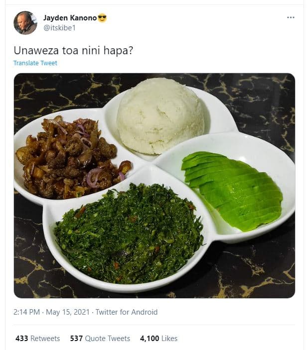 Jayden kanono itskibe1 unaweza toa nini hapa? translate tweet 214 pm . may 15, t