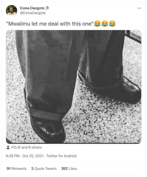 Esma dangote esmadangote mwalimu let me deal with this one à6 felix and 8 others