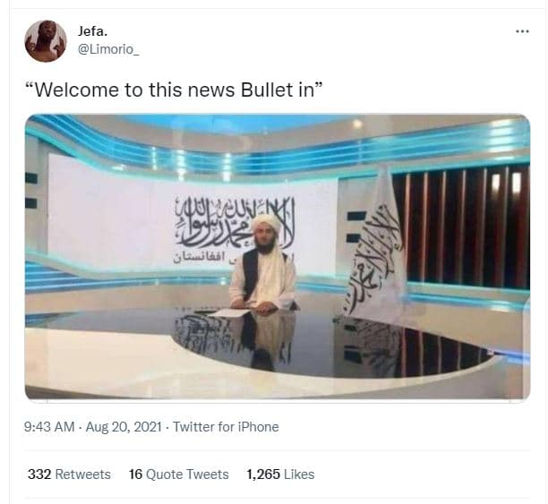 Jefa. limorio welcome to this news bullet in ulguv blli 9.43 am aug 20, twitter