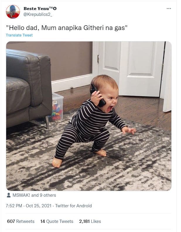 Beste yenu'o krepublics2 _ hello dad, mum anapika githeri na gas translate tweet