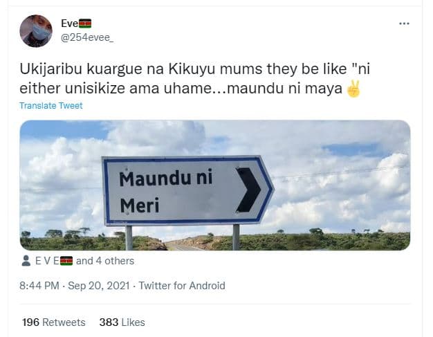 Evet 254evee ukijaribu kuargue na kikuyu mums they be like ni either unisikize a