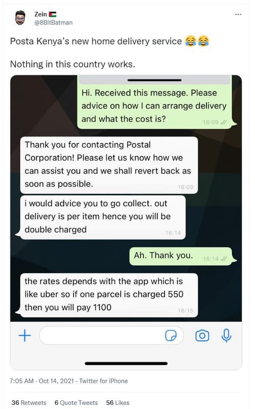 Zein 8bitbatman posta kenya's new home delivery service 2 nothing in this countr