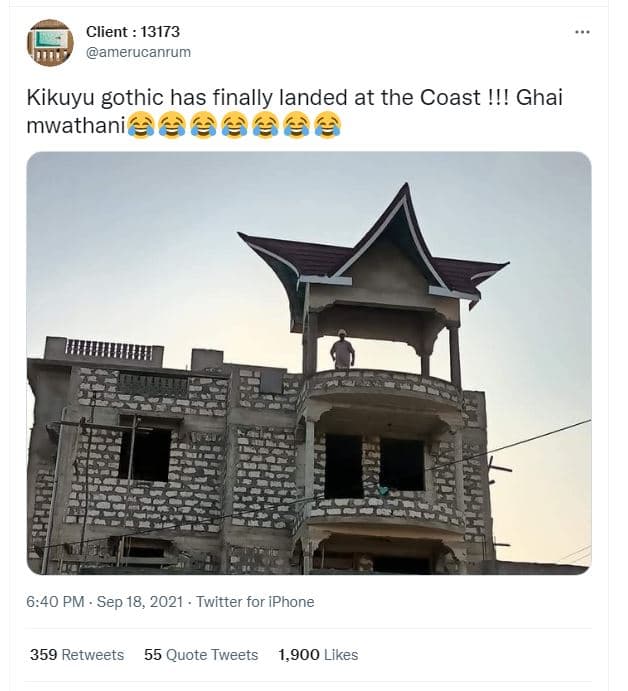 Client amerucanrum kikuyu gothic has finally landed at the coast !!! ghai mwatha