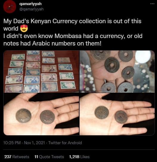 Qamariyyah qamariyyah my dad's kenyan currency collection is out of this world i