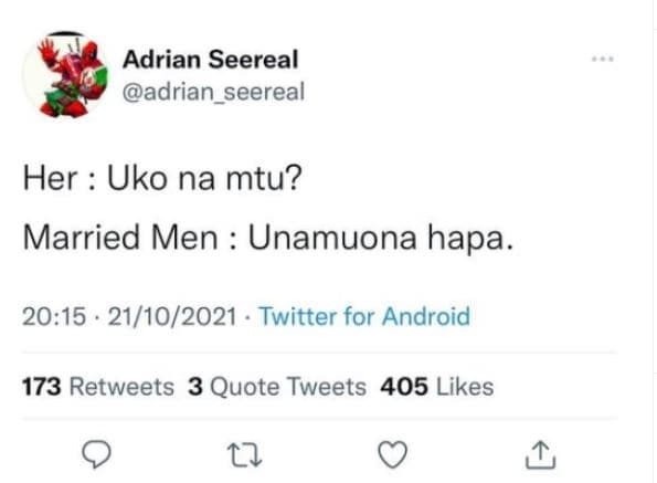 Adrian seereal adrian_seereal her uko na mtu? married men unamuona hapa. 2015 21