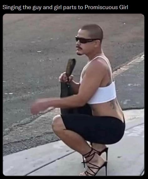 Singing the guy and girl parts to promiscuous girl