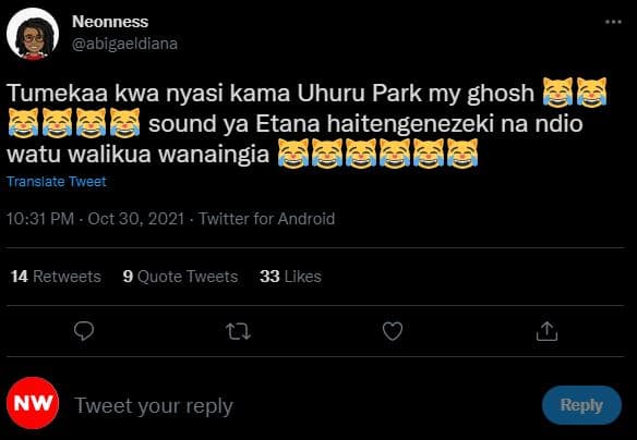 Neonness abigaeldiana tumekaa kwa nyasi kama uhuru park my ghosh aaee sound ya e
