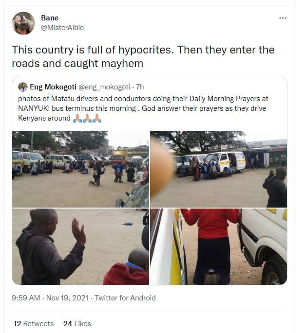 Bane misteralbie this country is full of hypocrites. then they enter the roads a