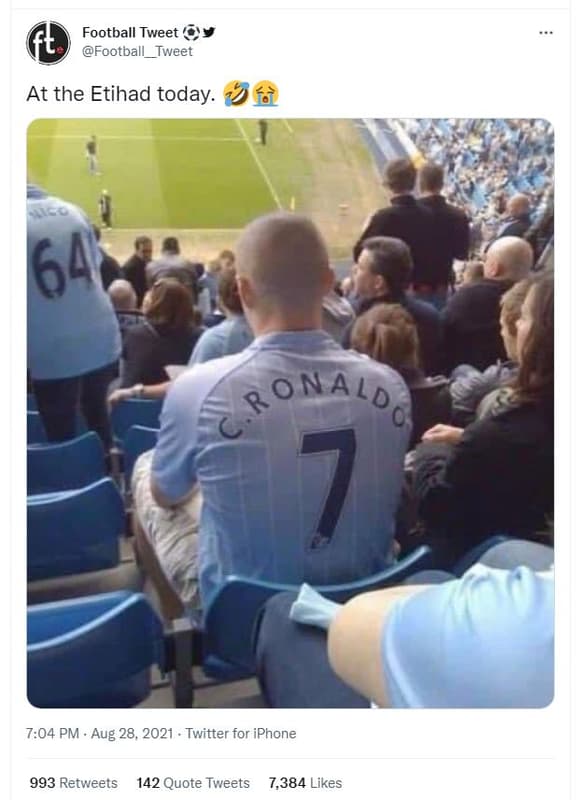 Football tweet football__tweet at the etihad today. 664 2 onald, 6 7.04 pm aug 2