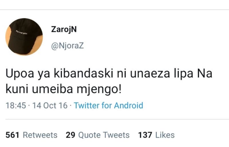 Zarojn njoraz upoa ya kibandaski ni unaeza lipa na kuni umeiba mjengo! 18.45 14