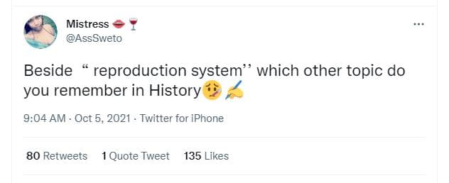 Mistress asssweto beside reproduction system which other topic do you remember i