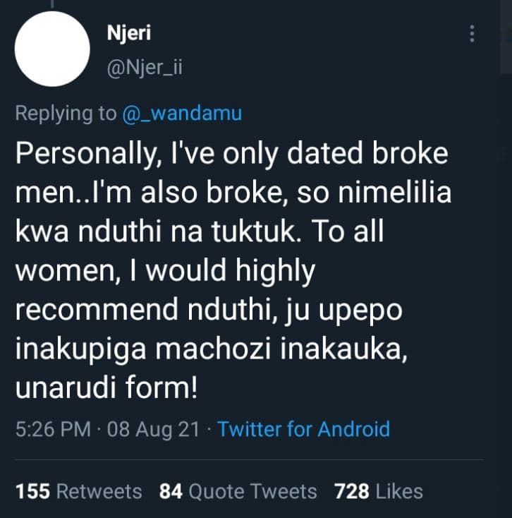 Njeri njer_ii replying to _wandamu personally i've only dated broke men.i'm also