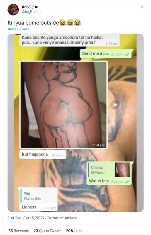 Ãmmię its_roddie kinyua come outside 4 translate tweer kuna beshte yangu amechor