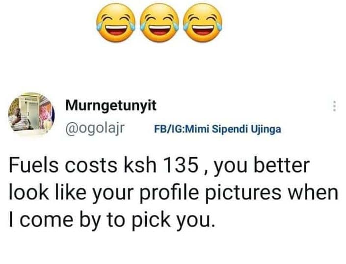 Murngetunyit ogolajr fbigmimi sipendi ujinga fuels costs ksh 135 you better look