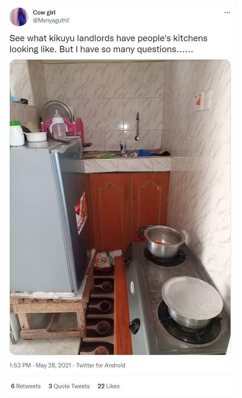 Cow girl msnyaguthii see what kikuyu landlords have people's kitchens looking li