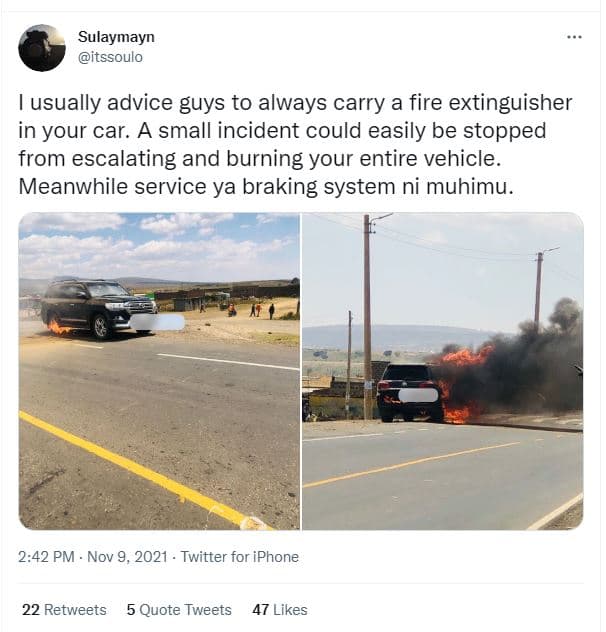 Sulaymayn itssoulo usually advice guys to always carry a fire extinguisher in yo