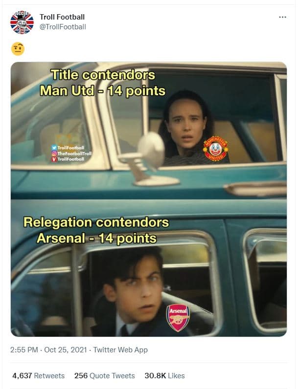 Troll football trollfootball title contendors man utd 14 points trollfootlall th