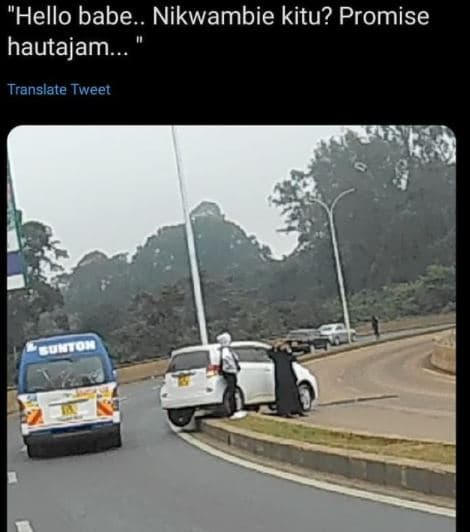 'hello babe nikwambie kitu? promise hautajam translate tweet