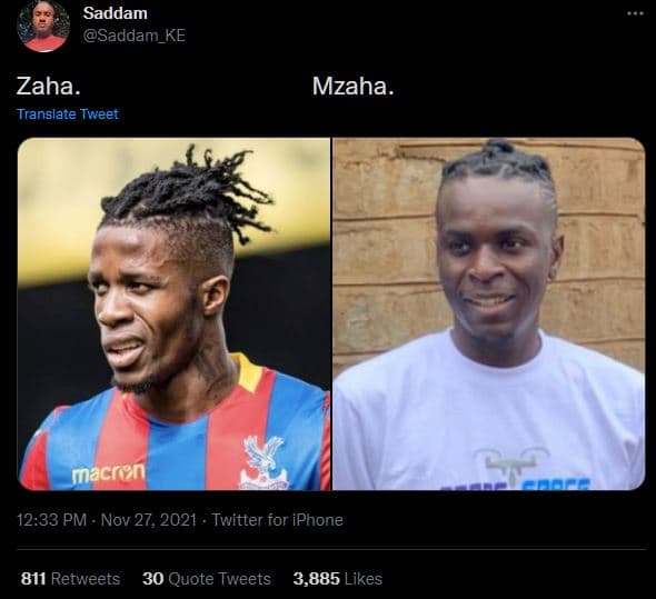 Saddam saddam_ke zaha. translate tweet mzaha. macren 12.33 pm nov 27, twitter fo