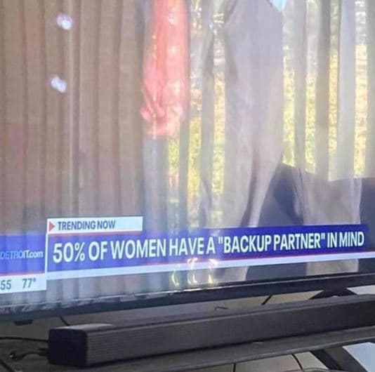 Irendingnow delr oilcon 50 of women havea'backuppartner wmnd 55