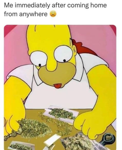 Me immediately after coming home from anywhere