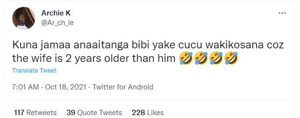 Archie k ar_ch_ie kuna jamaa anaaitanga bibi yake cucu wakikosana coz the wife i