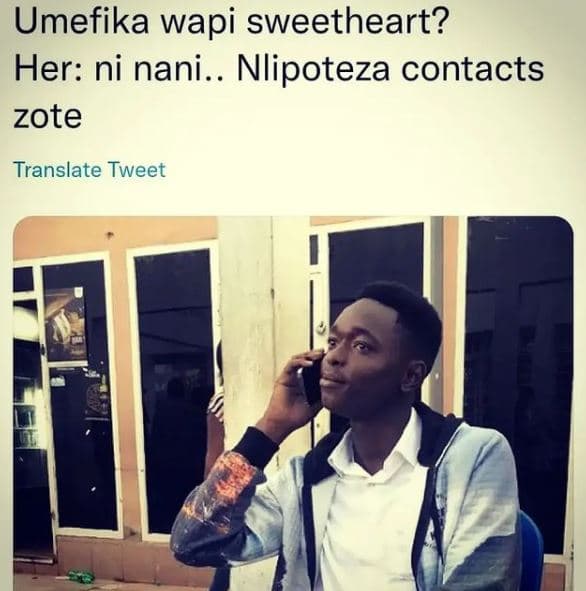 Umefika wapi sweetheart? her ni nani . nlipoteza contacts zote translate tweet