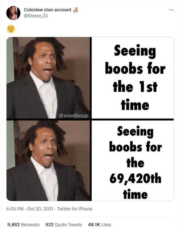 Coleslaw stan account sleeee_33 seeing boobs for the ist time mileôgclub seeing