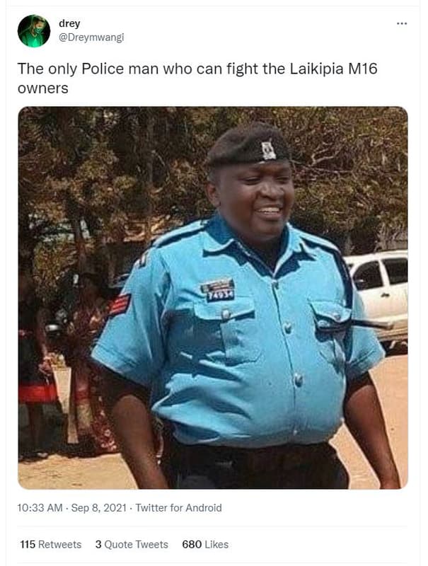 Drey dreymwangi the only police man who can fight the laikipia m16 owners 10.33
