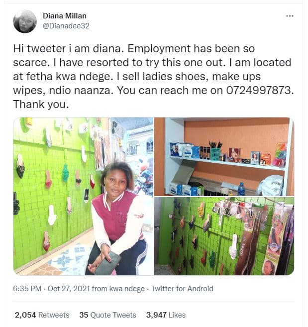 Diana millan dianadee32 hi tweeter am diana. employment has been so scarce. have