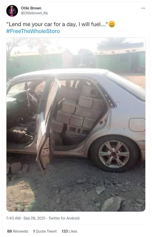 Otile brown otilebrown_ke lend me your car for a day will fuel. freethewholestor