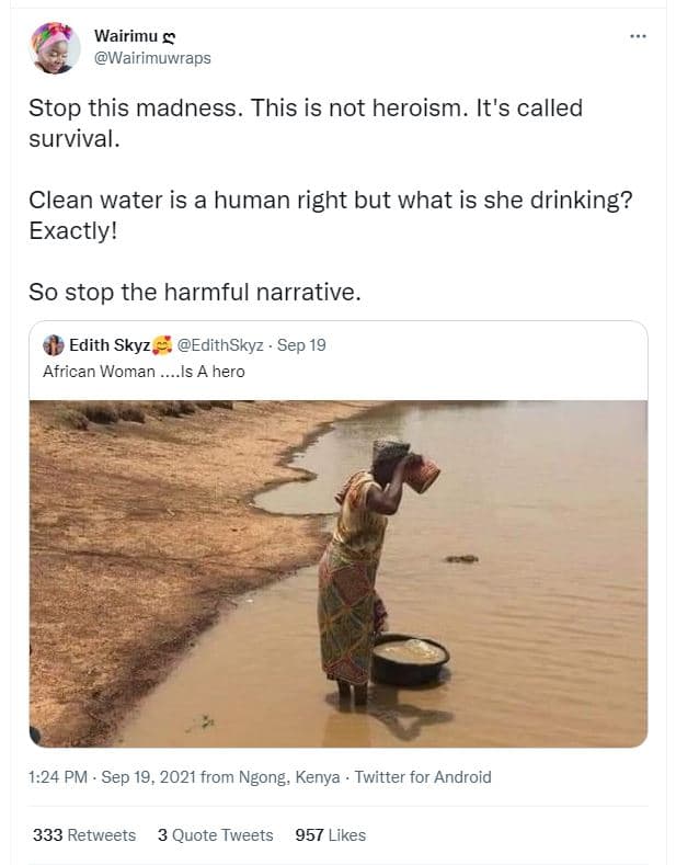 Wairimu wairimuwraps stop this madness. this is not heroism. it's called surviva