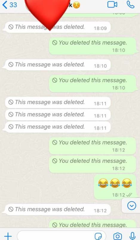 33 this messag vas deleted 1809 you deleted this message. 18.10 this message was