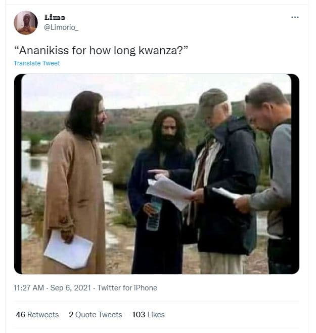 Limo limorio_ ananikiss for how iong kwanza? translate tweer 11.27 am . sep 6, t