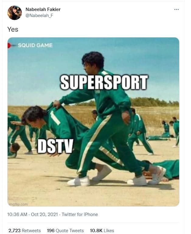 Nabeelah fakier nabeelah f yes squid game supersport dstv 10.36 am oct 20, twitt