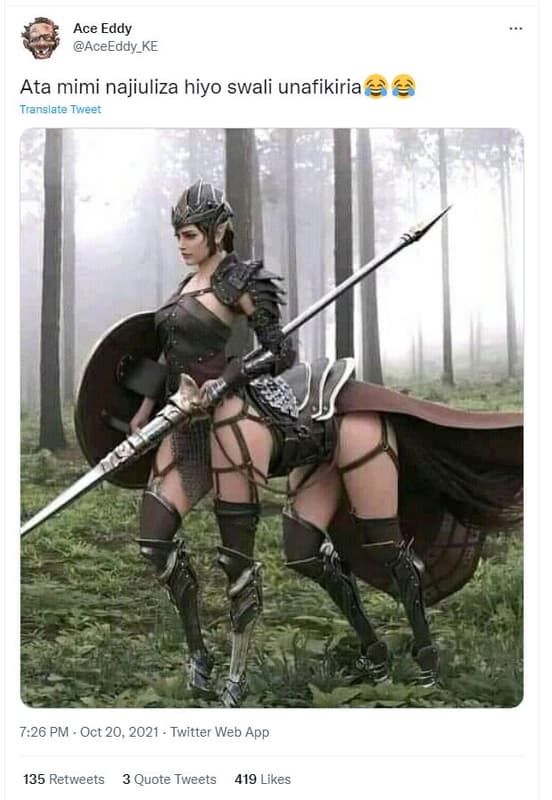 Ace eddy aceeddy_ke ata mimi najiuliza hiyo swali unafikiria translate tweer 7.2