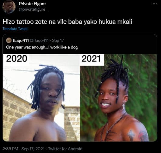 Private figure privatefigure _ hizo tattoo zote na vile baba yako hukua mkali tr