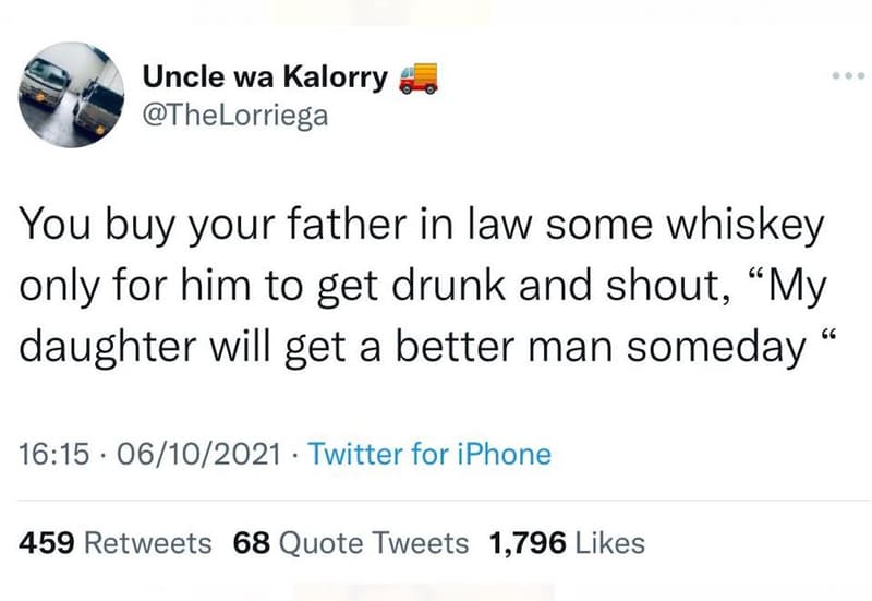 Uncle wa kalorry thelorriega you buy your father in law some whiskey only for hi