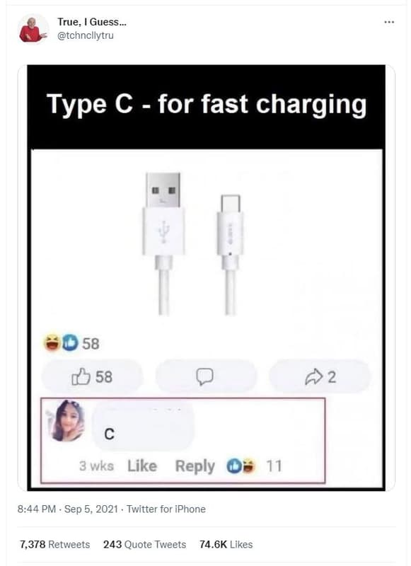 True guess tchncllytru type c for fast charging 58 1d 58 02 3 wks like reply 11