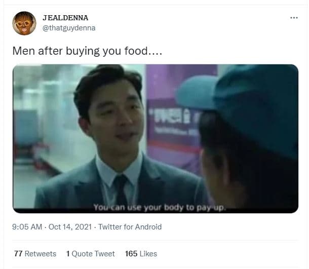 Jealdenna thatguydenna men after buying you food. youcanuse voui dodyo dov uo 9.