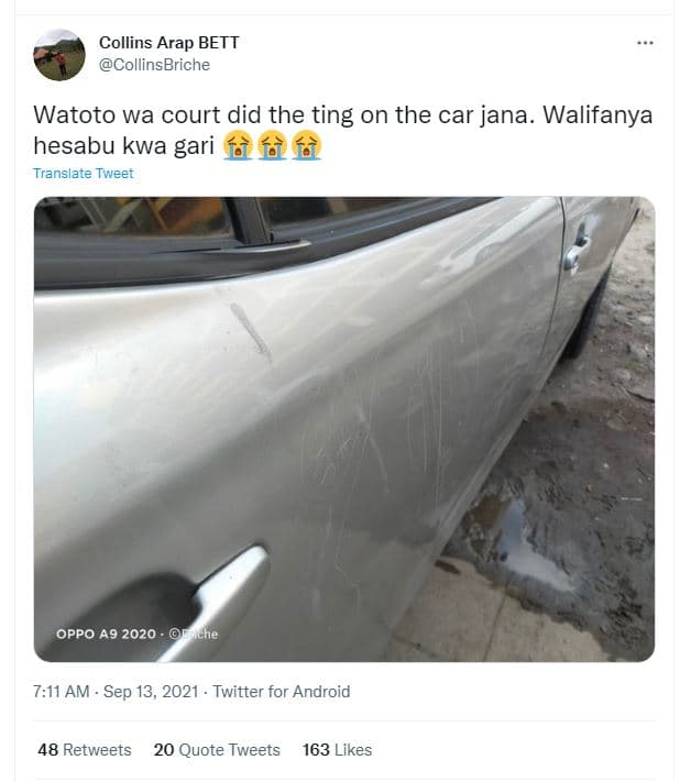 Collins arap bett collinsbriche watoto wa court did the ting on the car jana. wa