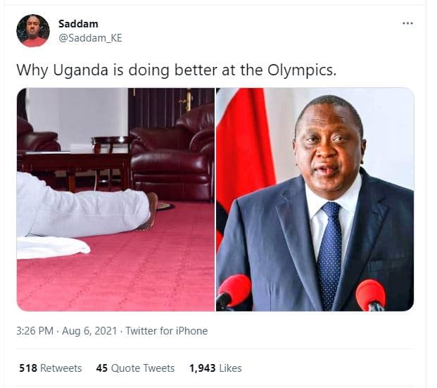 Saddam saddam_ke why uganda is doing better at the olympics_ 3.26 pm . aug 6, tw