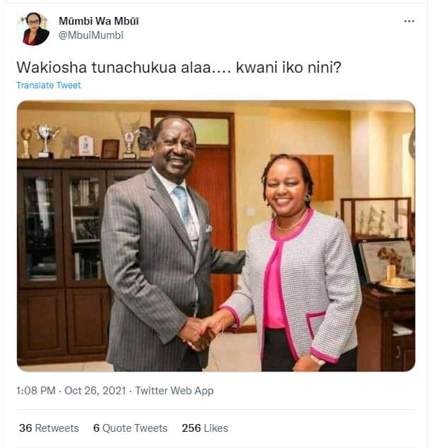 Mumbi wa mbzi mbuimumbi wakiosha tunachukua alaa. kwani iko nini? translate twee